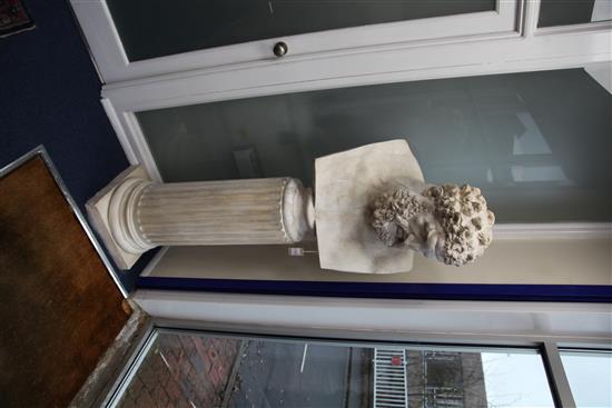 After The Antique. A large plaster bust of Hercules, Overall H.6ft 2in.